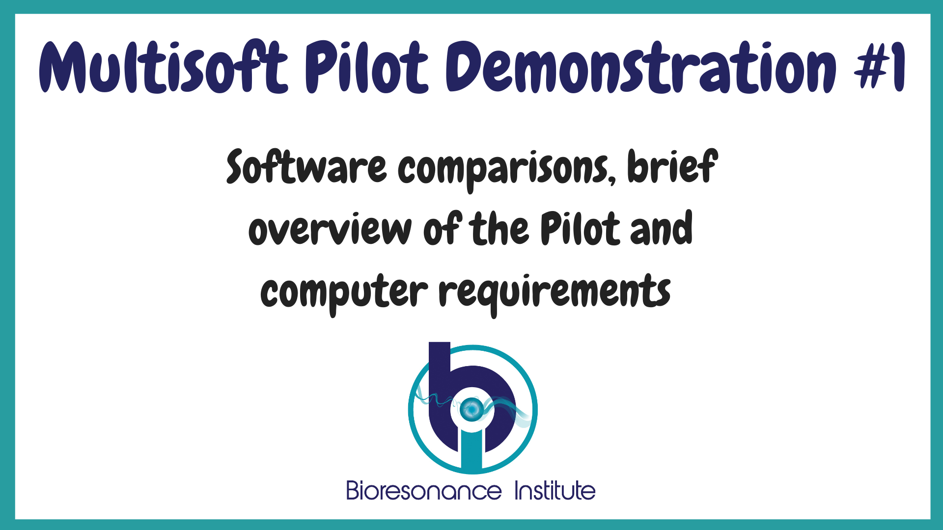 Multisoft Pilot demonstration video 1 compare software using the pilot and computer