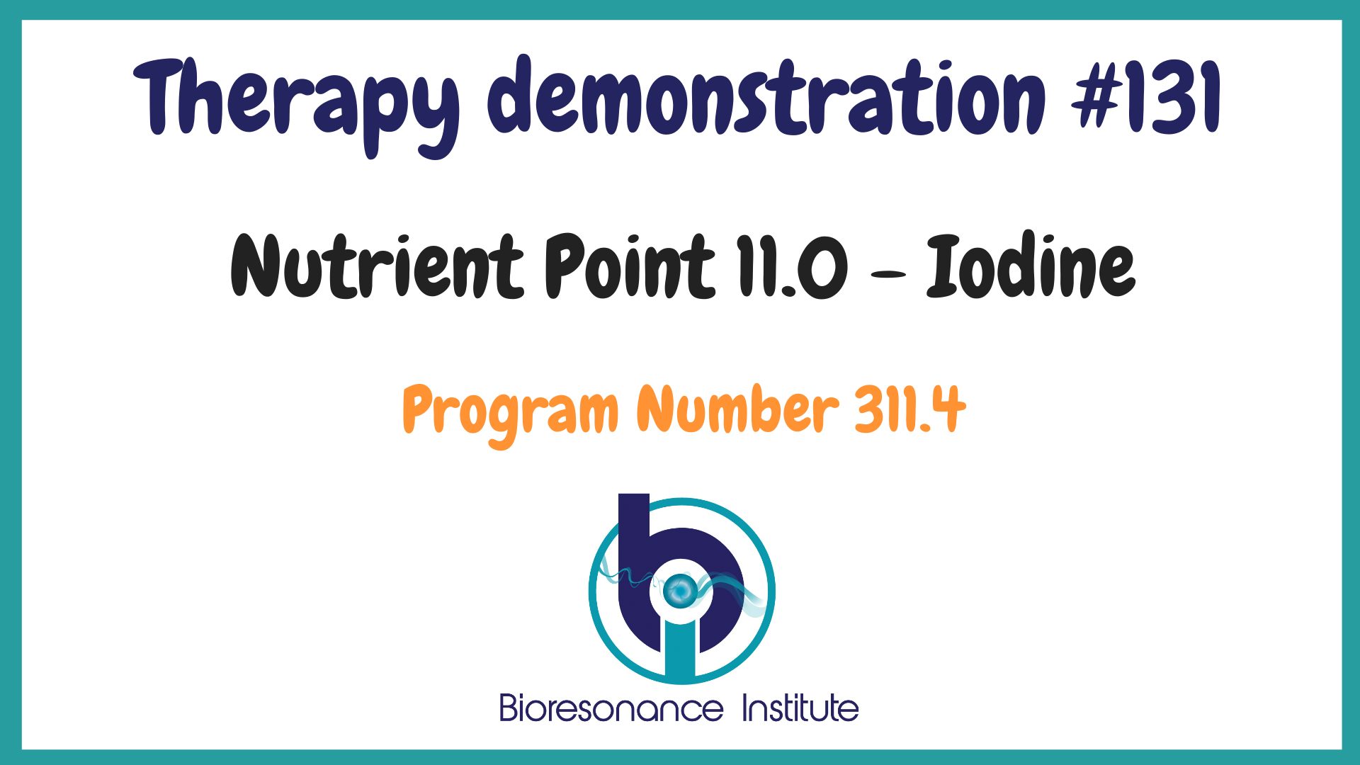 Nutrient point demonstration for Iodine